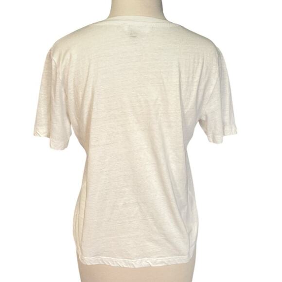 Cooperative Cropped Top SZ Medium White and Red T-Shirt 53% Polyester 9% Viscose - Picture 3 of 10